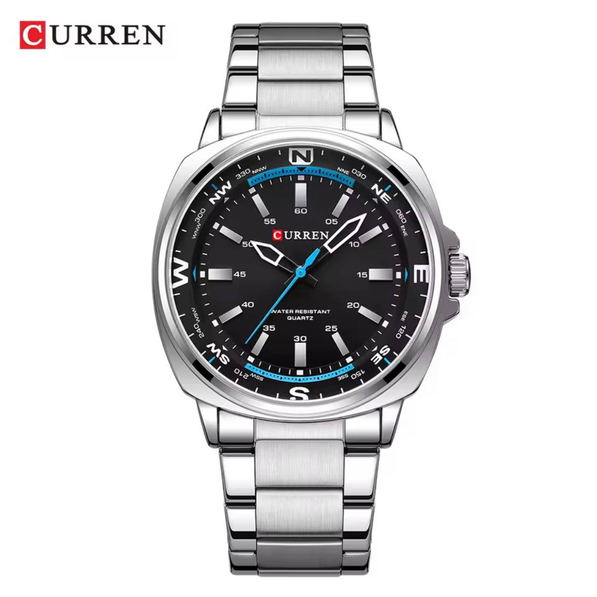 CURREN 8455 Plata/Negro | Reloj Premium para Hombre