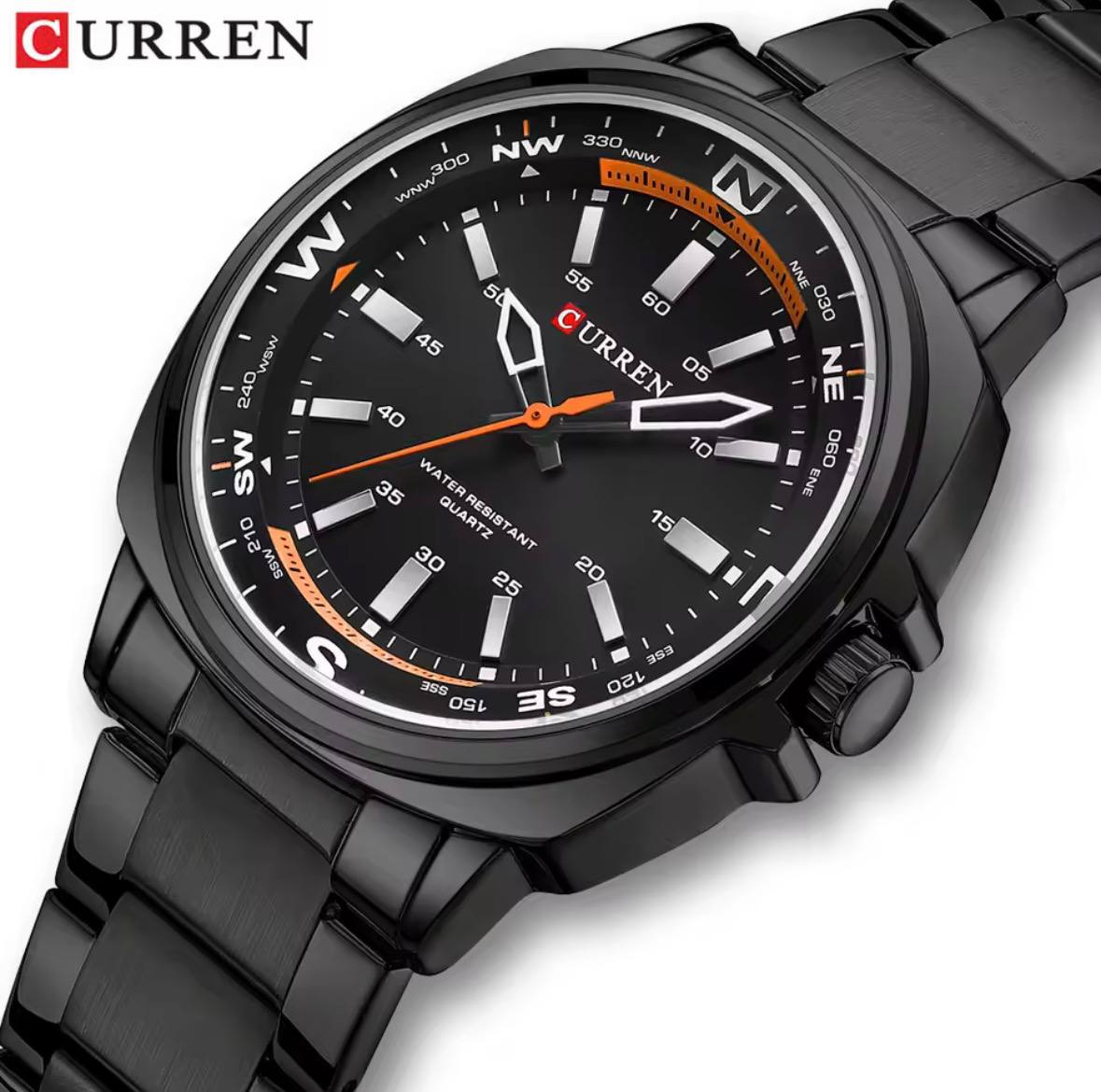 CURREN 8455 Plata/Negro | Reloj Premium para Hombre