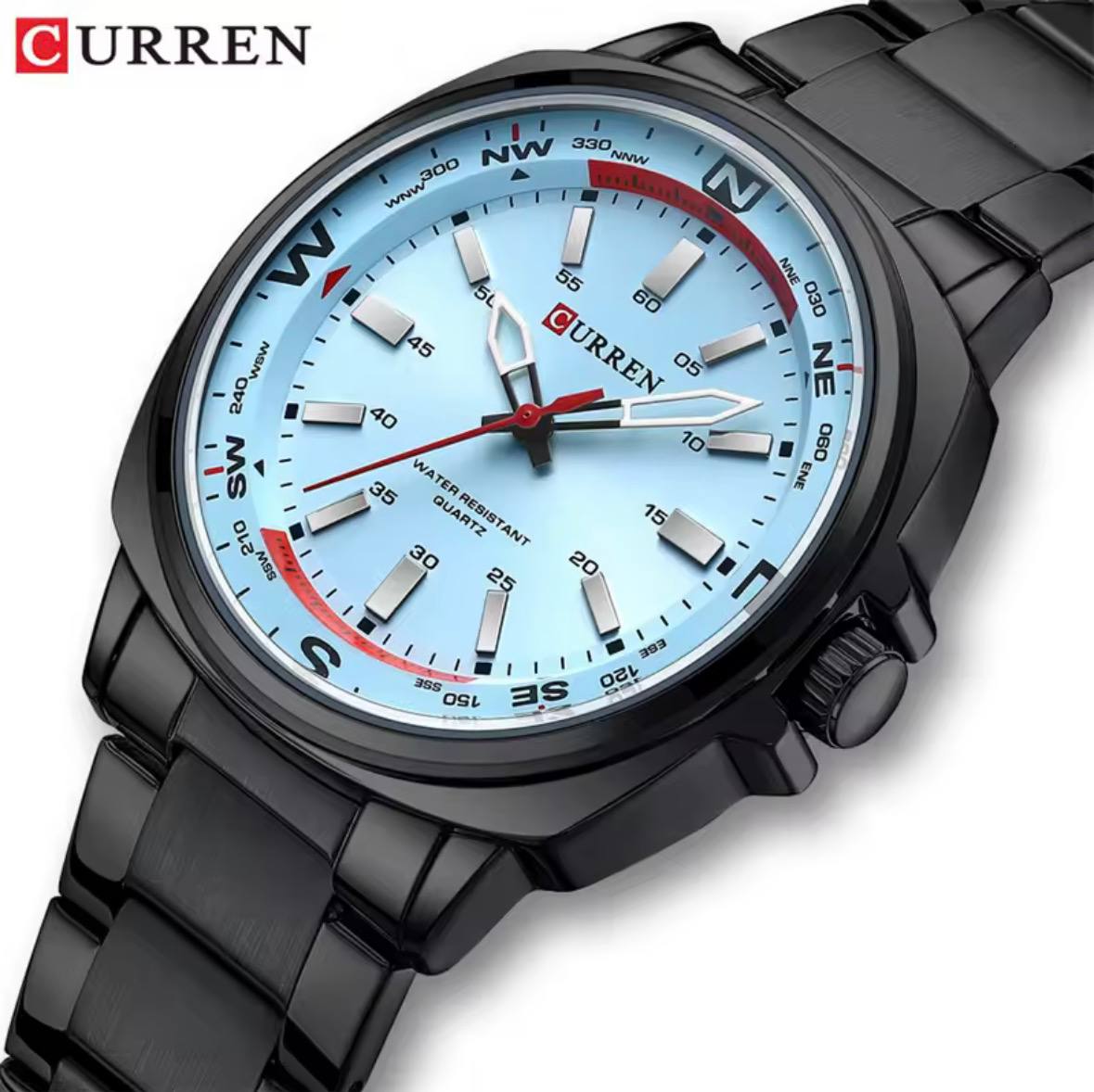 CURREN 8455 Plata/Negro | Reloj Premium para Hombre