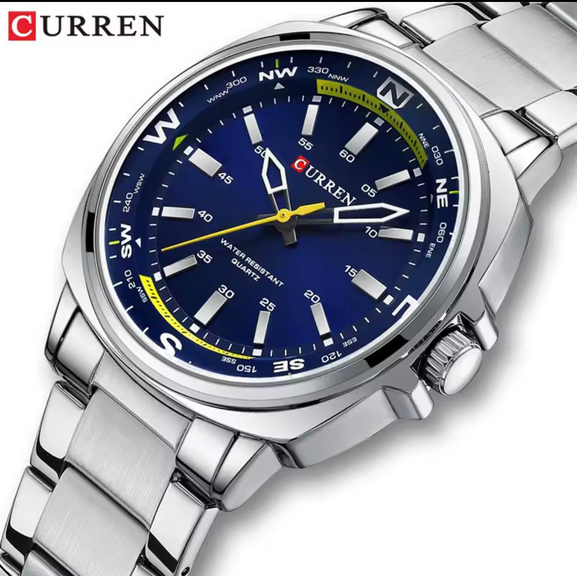 CURREN 8455 Plata/Negro | Reloj Premium para Hombre
